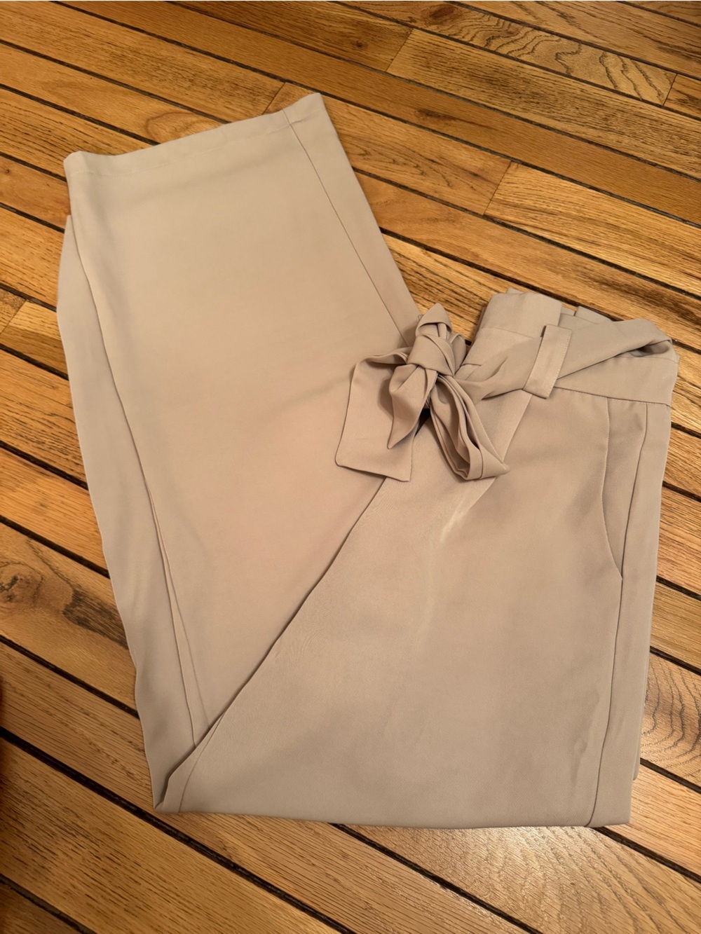 Petal & Pup Light Beige Tie-Waist Trousers